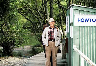 An elderly American couple visits the Ullswater Docks at Howtown. Location: ENG, Cumbria , The Lakes District National Park, Ullswater, Howtown. [ref. to #133.056]