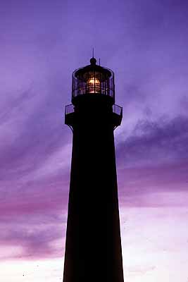 GA: Chatham Co.,Savannah; Tybee Island Lighthouse At sunset; top of lighthouse. [Ask for #147.091.]