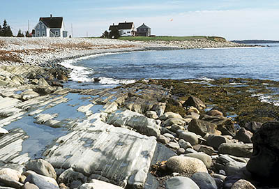 Nova Scotia's Atlantic Coast; Beach at Broad Cove, South of Lunenburg. On the Lighthouse Trail. [ref. to #150.064]