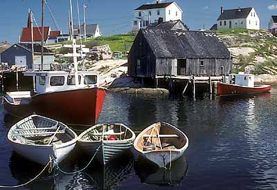 Peggy's Cove, nr Halifax, Nova Scotia. Boats in harbor. On the Lighthouse Trail. [ref. to #151.070]