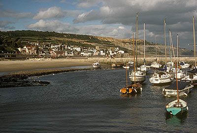 The Cobb, a 14th C harbor. View from quay east towards the town. Location: ENG, Dorset , Dorset AONB, Dorset's Southwest Coast, Lyme Regis. [ref. to #156.070]