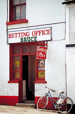 Trim. Bruce's Betting Office. A bookie in the center of a small town north of Dublin. Location: IRE, Co. Meath , , . [ref. to #163.096]