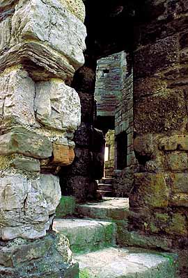 Interior walls, stair, passage, at Beaumaris Castle. Location: WAL, Isle of Anglesey , Menai Strait Area, Beaumaris. [ref. to #184.014]