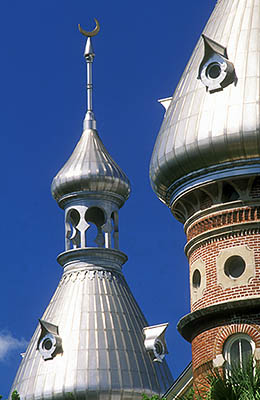 University of Tampa (formerly the Tampa Bay Hotel); Closeup of two minaret spires. Location: FL, Hillsborough County, Tampa. [ref. to #193.059]