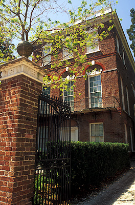 Charleston; Nathanial Russell House Front of house, viewed through gate. Location: SC: Charleston County. [ref. to #211.112]