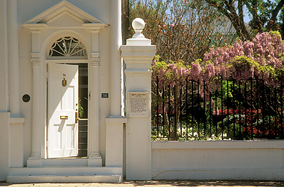 Charleston; Meeting Street Front open entry door into side porch, the quintessential symbol of Southern Hospitality. Location: SC: Charleston County. [ref. to #211.126]