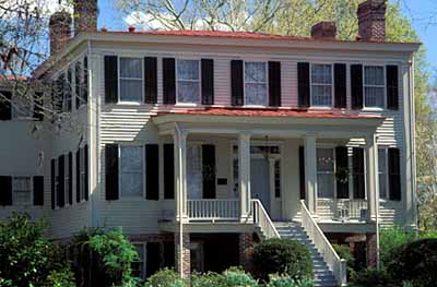 NC: Pender County, Coastal Area, Poplar Grove Historic Plantation, Rear view of plantation house [Ask for #224.179.]