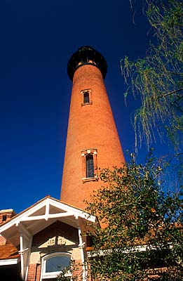 View of lighthouse. Location: NC, Currituck County, The Outer Banks, Currituck Banks, Currituck Lighthouse. [ref. to #224.513]