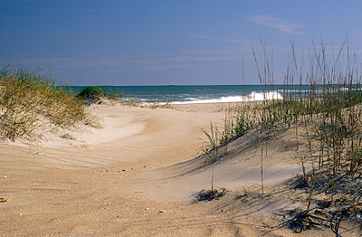 View of Cape Lookout; dunes along the Atlantic Ocean. Location: NC, Carteret County, Cape Lookout Nat. Seashore, Cape Lookout. [ref. to #233.497]