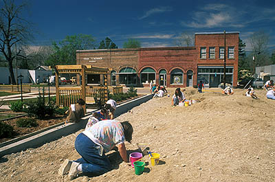 NC: Beaufort County, Pamlico River Area, Aurora, Aurora Fossil Museum on Main Street; people digging for fossils. NR [Ask for #233.537.]