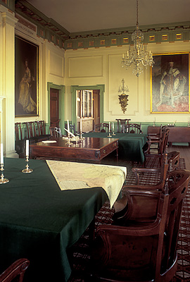 NC: Craven County, New Bern, Tryon Palace State Historic Site, Palace; interior. Council Chambers. [Ask for #233.562.]