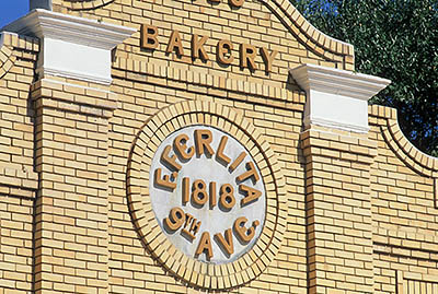 Ybor City State Museum. Main museum building, the former Ferlita Bakery; detail. Location: FL, Hillsborough County, Tampa, Ybor City. [ref. to #234.335]