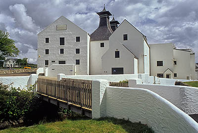 The Lagavullen Distillery on Islay, showing foot bridge over old mill stream. Location: UK, Scotland, Argyll & Bute , Inner Hebrides, Islay, Port Ellen Area, Lagavulin. [ref. to #246.376]