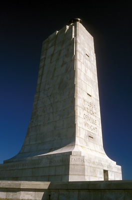 General view of the Wright Brothers Memorial, set on the spot where the first flight launched. Location: NC, Dare County, The Outer Banks, Nags Head & Kitty Hawk, on Bodie Island, Wright Brothers Nat. Memorial. [ref. to #249.085]