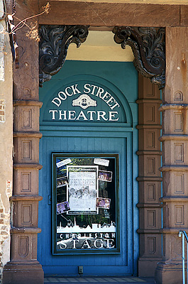 The Dock Street Theatre; entrance. Location: SC, Charleston County, Charleston Area, City of Charleston, Downtown Historic District. [ref. to #258.003]