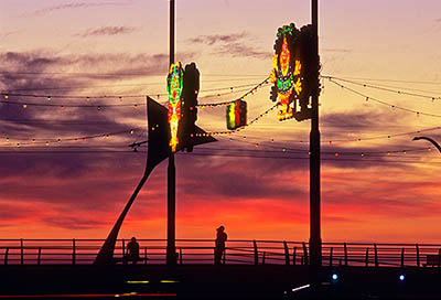 ENG: Manchester-Liverpool Urban Area, Blackpool Borough, Pleasure Beach, The Promenade, decorated for the Illuminations Festival, at dusk [Ask for #262.056.]