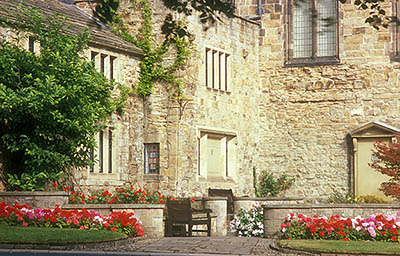 ENG: Northumbria Region, Durham, Durham Borough, Medieval Durham, Durham Cathedral. Gardens beside the Deanery, built in the 12th C. as monastic lodgings. [Ask for #262.364.]