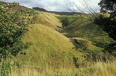 ENG: Northumbria Region, Durham, Stanhope, View over an abandoned strip mine to the high moors of the Pennines [Ask for #262.403.]