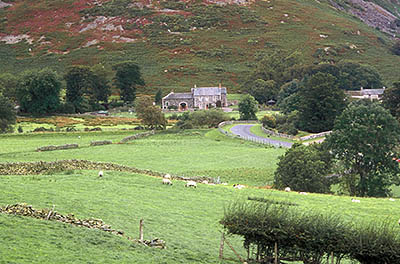 ENG: The Northwest Region, Cumbria, Lake District National Park, Skiddaw Fells, Mungrisdale, Blencathra Area, The main lane serving this shrunken village passes a stone farmhouse with a converted barn at the foot of Blencathra [Ask for #262.457.]