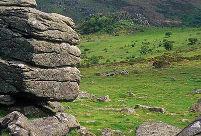 ENG: South West Region, Devon, Dartmoor National Park, Dartmoor's Southern Edge, Hound Tor, View from Hound Tor [Ask for #268.528.]