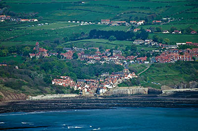 ENG: Yorkshire & Humberside Region, North Yorkshire, North Yorkshire Coast, Sea Cliffs, Ravenscar, Cliff-top view towards Robin Hood's Bay [Ask for #270.110.]