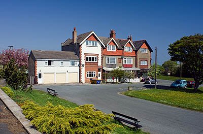 ENG: Yorkshire & Humberside Region, North Yorkshire, North Yorkshire Coast, Sea Cliffs, Ravenscar, Former hotel and pub at Ravenscar Station (abnd), now private homes and a tea shop. [Ask for #270.118.]