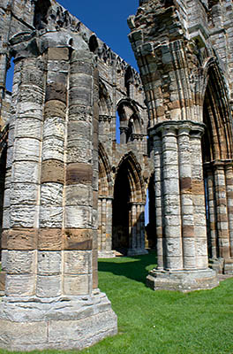 ENG: Yorkshire & Humberside Region, North Yorkshire, North Yorkshire Coast, Whitby, Whitby Abbey (EH), Ruinous 11th c. monastery, nave view [Ask for #270.141.]