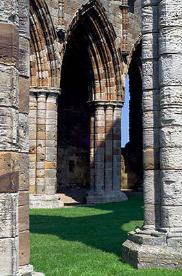 ENG: Yorkshire & Humberside Region, North Yorkshire, North Yorkshire Coast, Whitby, Whitby Abbey (EH), Ruinous 11th c. monastery, nave view [Ask for #270.142.]