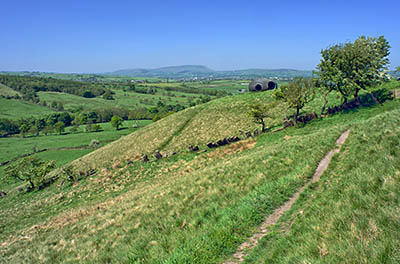 ENG: The Northwest Region, Lancashire, The Pennines, Pendle, Wycoller Country Park, Moorland at the site of the Atom Panopticon, with ruinous flagstone wall [Ask for #270.297.]