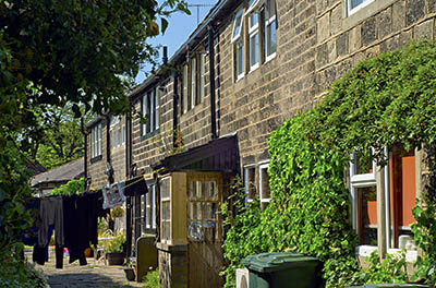 ENG: Yorkshire & Humberside Region, West Yorkshire, Bradford Borough, Haworth, Village cottages along an alley [Ask for #270.326.]