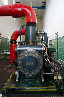 ENG: The Northwest Region, Lancashire, The Pennines, Burnley Borough, Briercliffe, Queen Street Mill, Steam engine, named PEACE, which still powers this fully functioning Victorian textile plant [Ask for #270.384.]