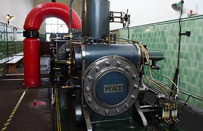 ENG: The Northwest Region, Lancashire, The Pennines, Burnley Borough, Briercliffe, Queen Street Mill, Steam engine, named PEACE, which still powers this fully functioning Victorian textile plant [Ask for #270.385.]