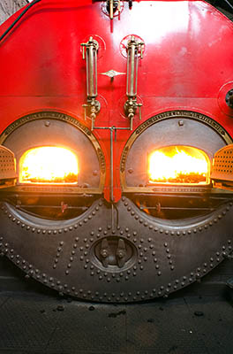 ENG: The Northwest Region, Lancashire, The Pennines, Burnley Borough, Briercliffe, Queen Street Mill, Boilers that fire the steam engine which still runs this functioning Victorian textile factory [Ask for #270.391.]