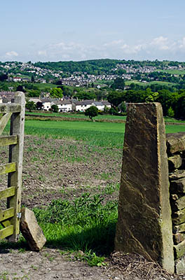 ENG: Yorkshire & Humberside Region, West Yorkshire, Bradford Borough, Haworth, View over farmlands towards the town [Ask for #270.406.]