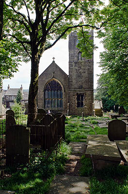 ENG: Yorkshire & Humberside Region, West Yorkshire, Bradford Borough, Haworth, Bronte Parsonage Museum, Haworth Church, viewed from the parsonage [Ask for #270.410.]