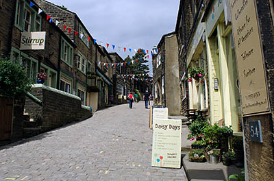 ENG: Yorkshire & Humberside Region, West Yorkshire, Bradford Borough, Haworth, View down Main Street [Ask for #270.416.]