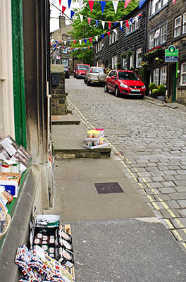 ENG: Yorkshire & Humberside Region, West Yorkshire, Bradford Borough, Haworth, View down Main Street [Ask for #270.419.]