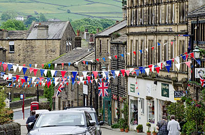 ENG: Yorkshire & Humberside Region, West Yorkshire, Bradford Borough, Haworth, View down Main Street [Ask for #270.420.]