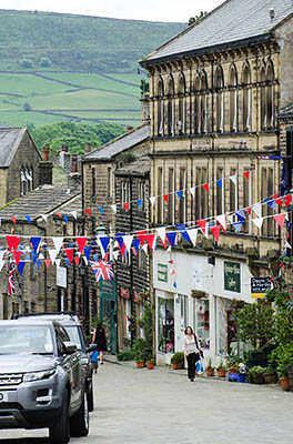 ENG: Yorkshire & Humberside Region, West Yorkshire, Bradford Borough, Haworth, View down Main Street [Ask for #270.421.]