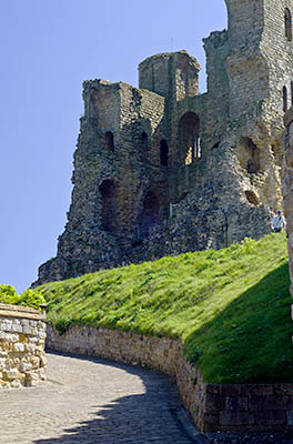 ENG: Yorkshire & Humberside Region, North Yorkshire, North Yorkshire Coast, Scarborough City, Scarborough Castle (EH), Ruins of the gatehouse. [Ask for #270.500.]