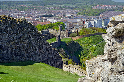 ENG: Yorkshire & Humberside Region, North Yorkshire, North Yorkshire Coast, Scarborough City, Scarborough Castle (EH), View from the castle walls towards the town [Ask for #270.506.]